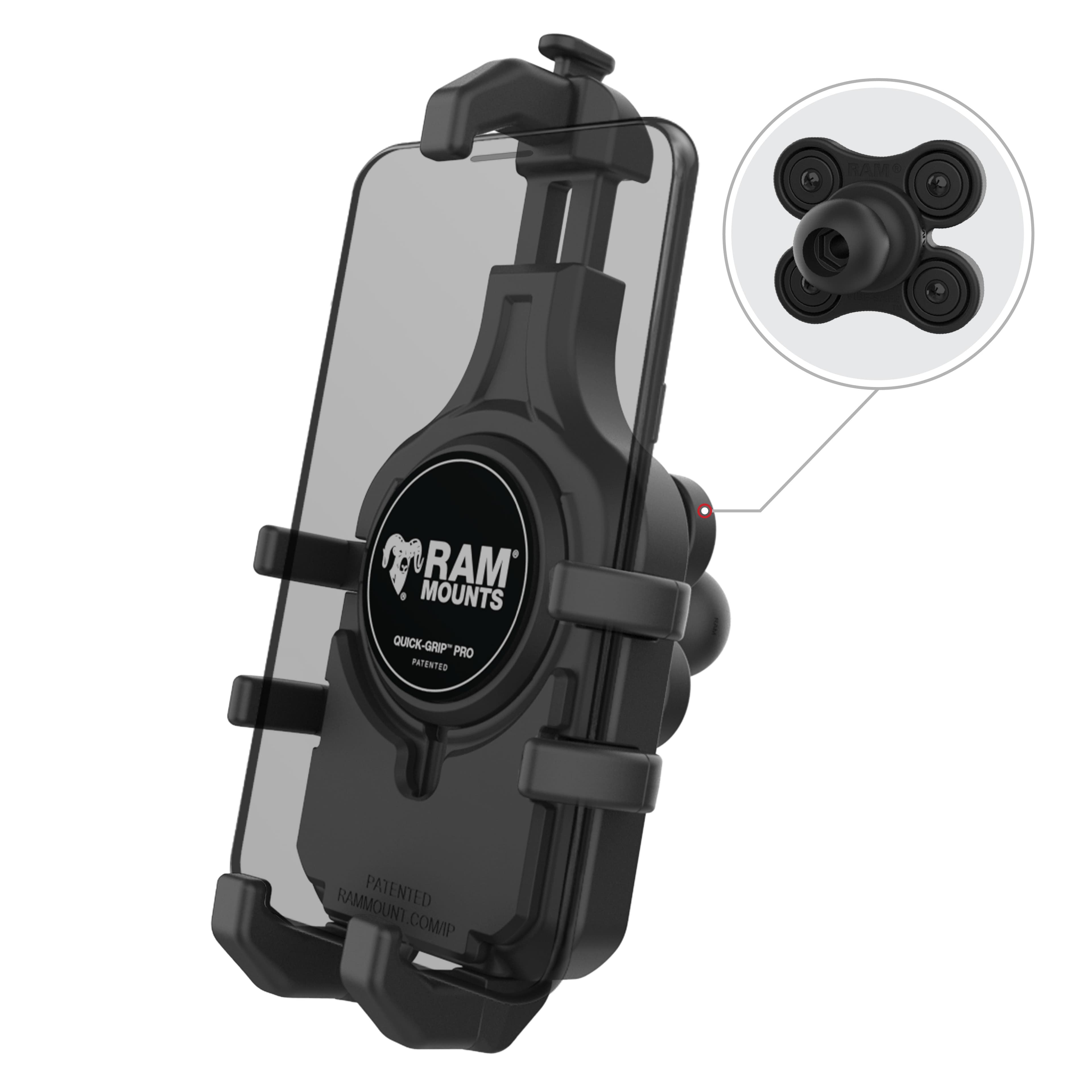 RAM® Quick-Grip™ Pro Phone Holder with Ball & Vibration Damper