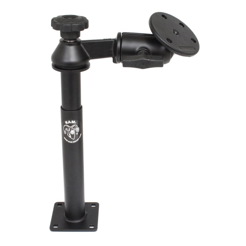 RAM® Tele-Pole™ with 8" & 9" Poles, Single Swing Arm & Large Round Plate