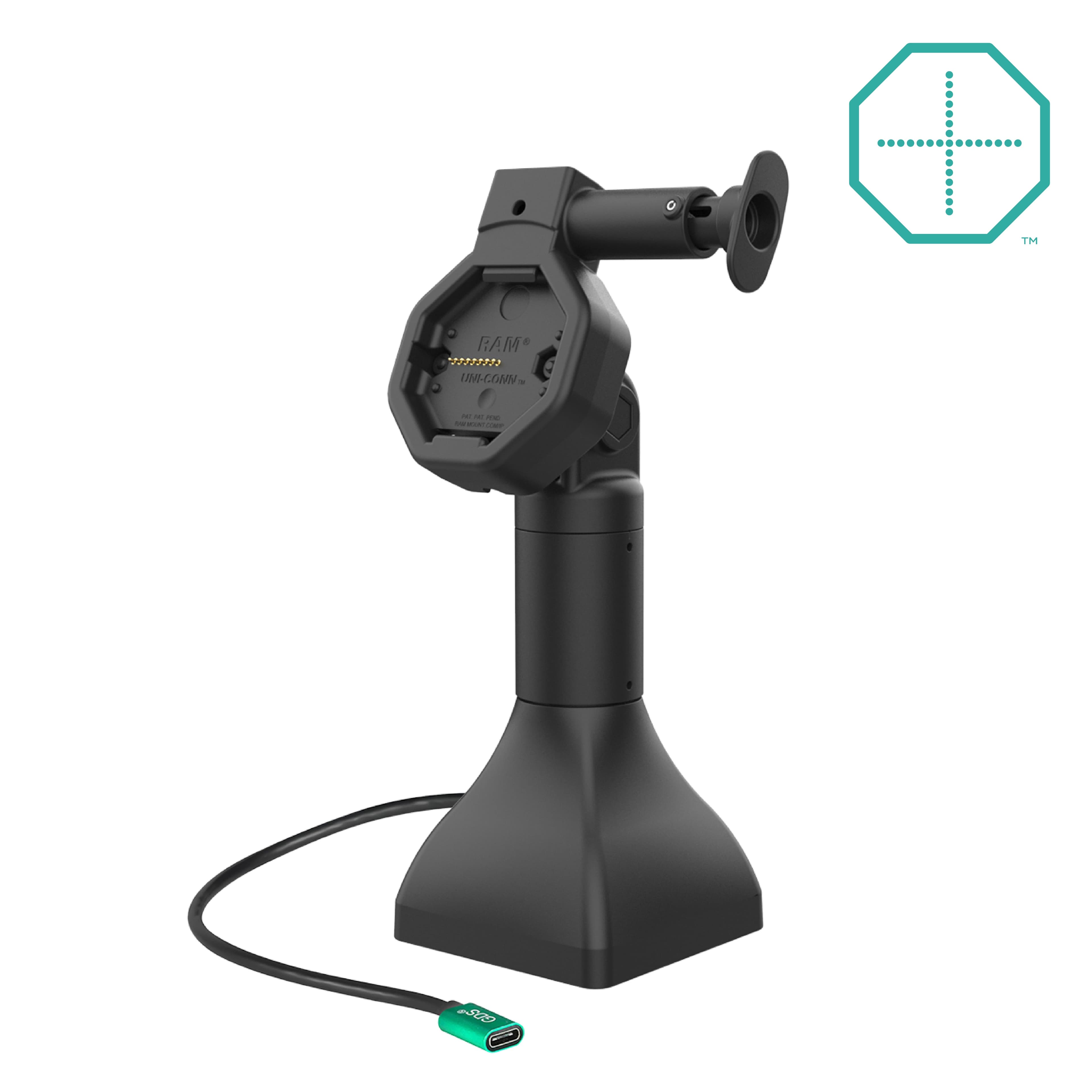 GDS® Uni-Conn™ Powered 7" Locking Pedestal Dock with USB-C