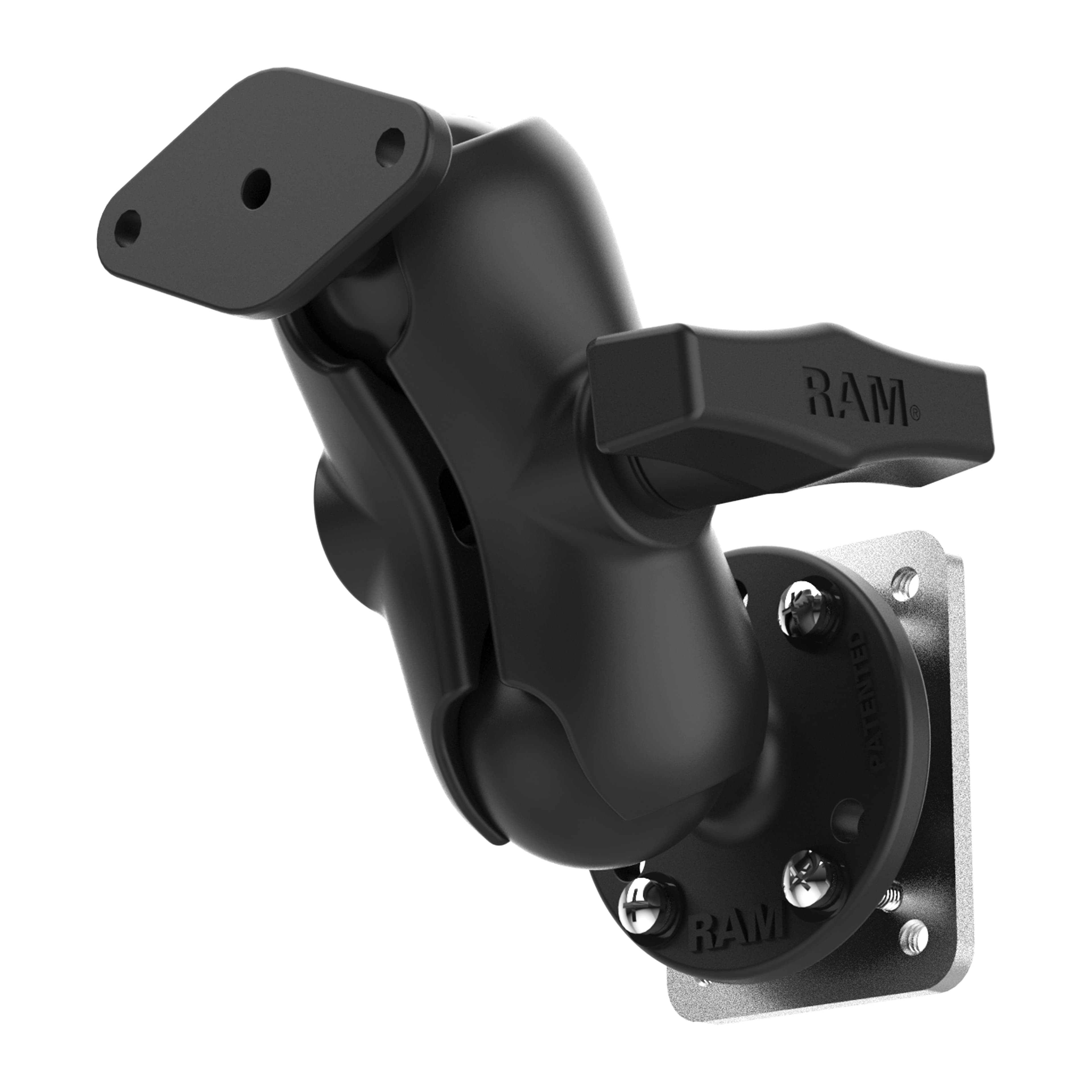 RAM® Dashboard Mount with Backing Plate & Diamond Plate - C Size Short