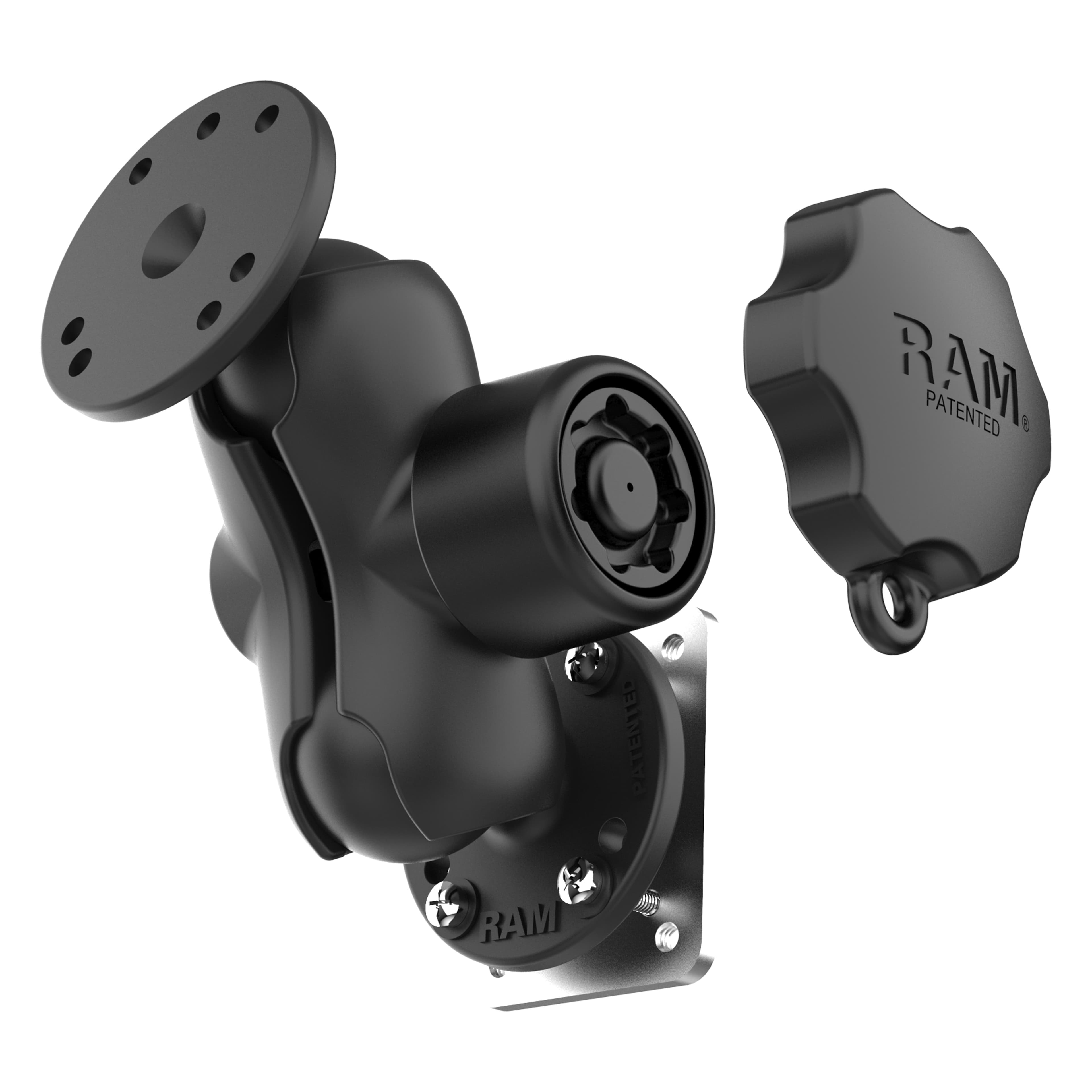 RAM® Locking Drill-Down Dashboard Mount with Backing Plate C Size Short