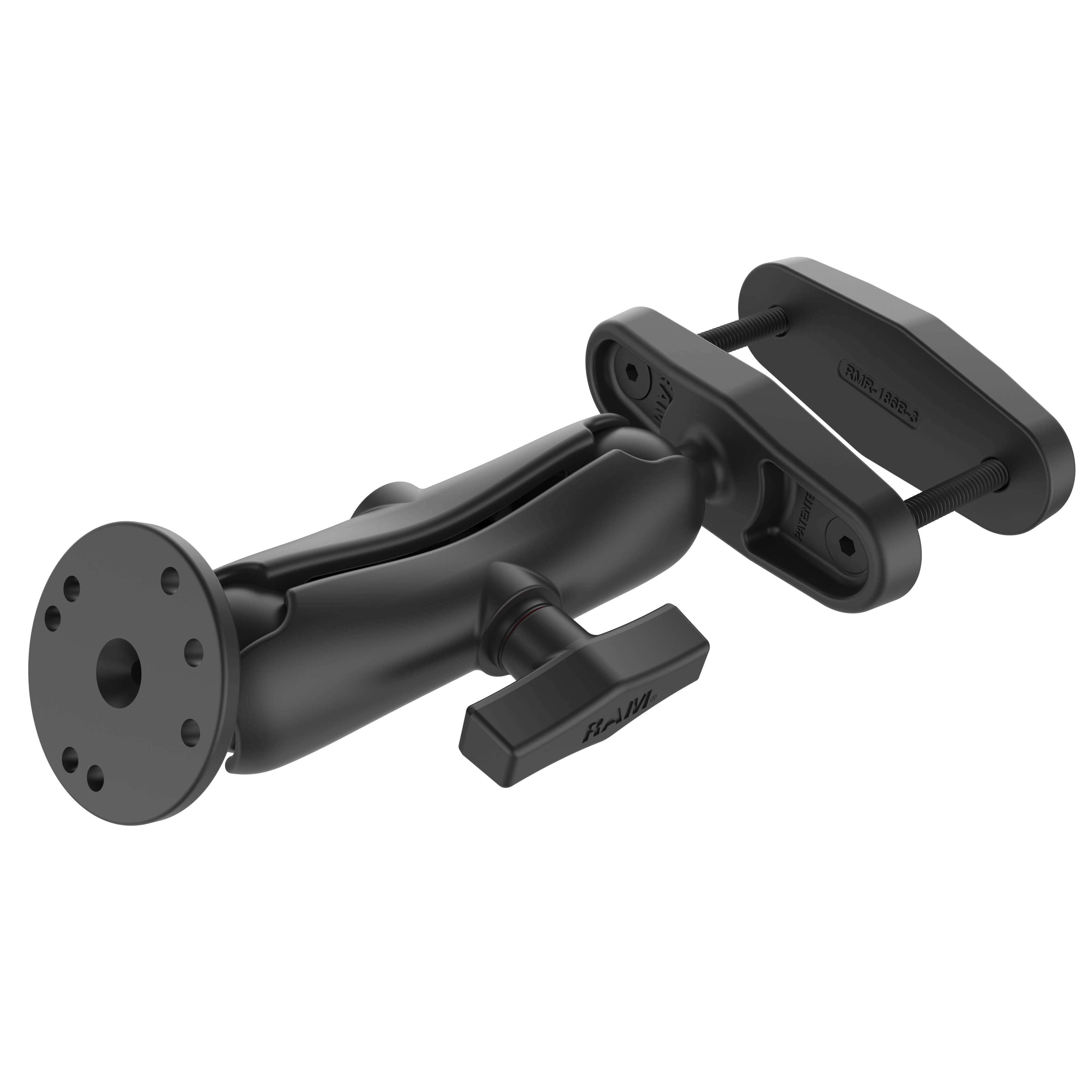 RAM® 3" Square Post Clamp Mount with Round AMPS Plate - Medium Arm
